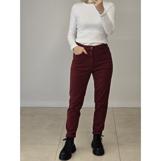 Bordo spalvos džinsai "Monday"