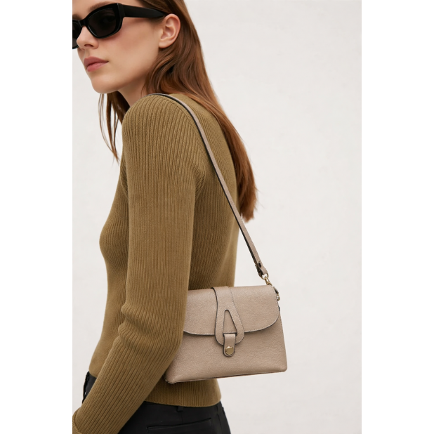 Rusva natūralios odos rankinė