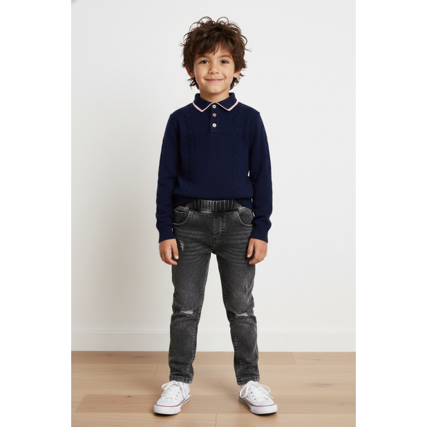 Pilkos džinsinio trikotažo...