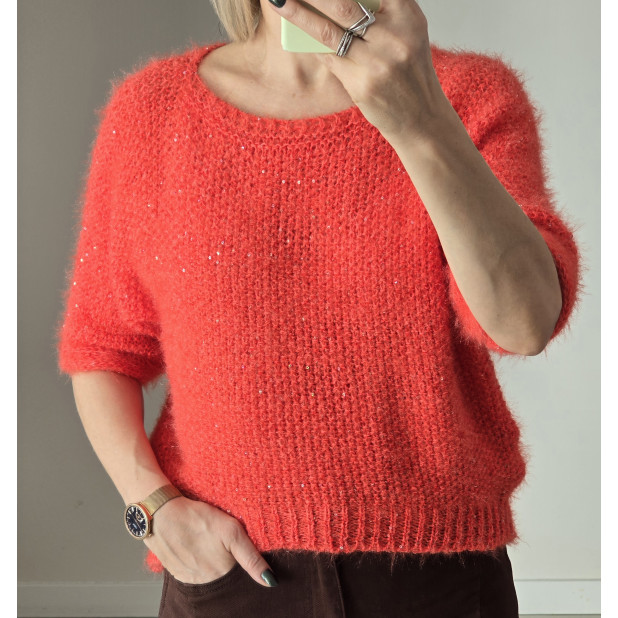 Koralinis megztukas "Estera"