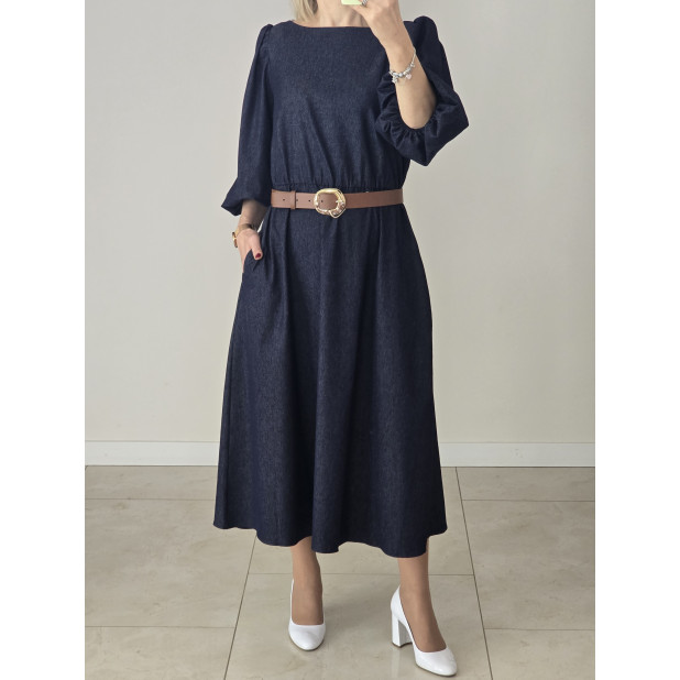 Mėlyno džinso suknelė su...