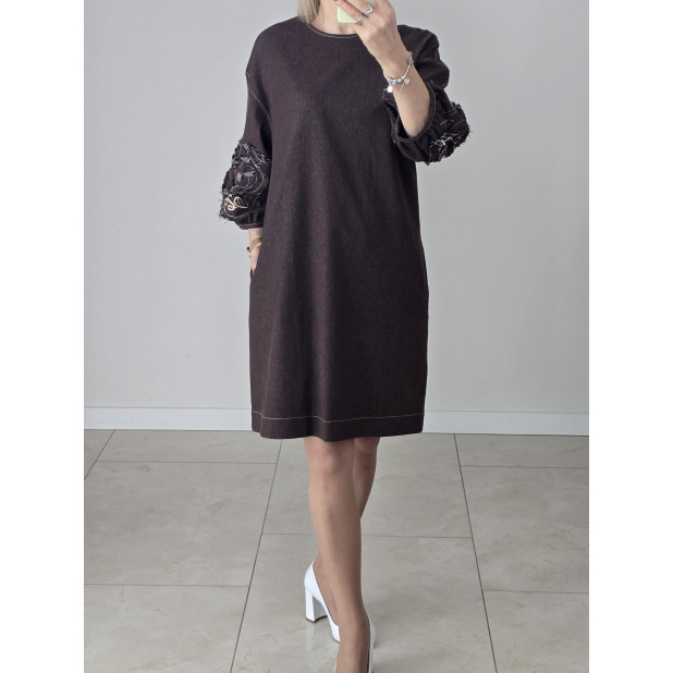 Rudo džinso suknelė su...