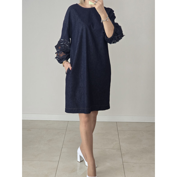 Mėlyno džinso suknelė su...