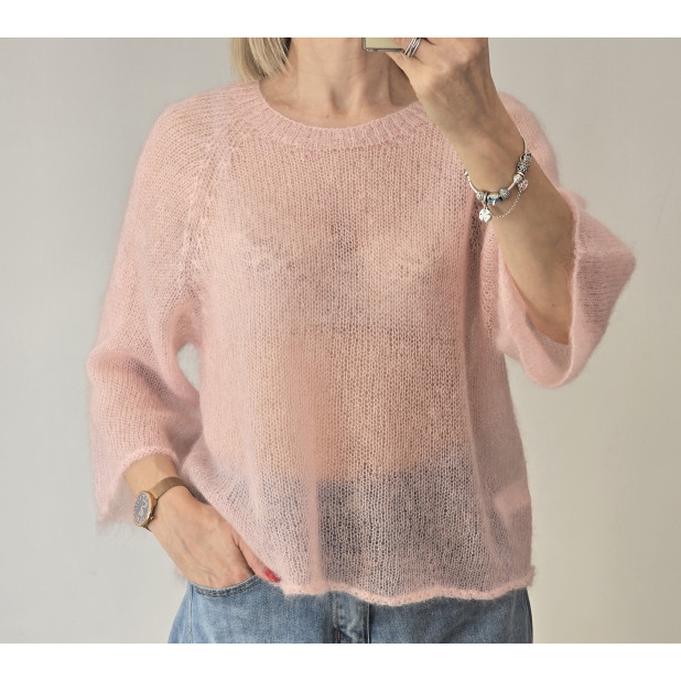 Rausvas moheros megztukas...