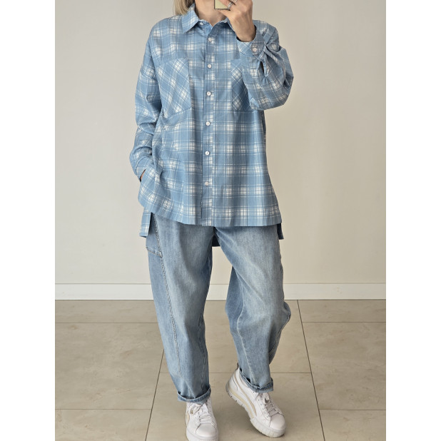 Melsvi languoti marškiniai