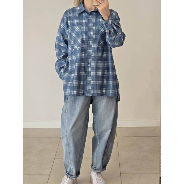 Mėlyni languoti marškiniai...