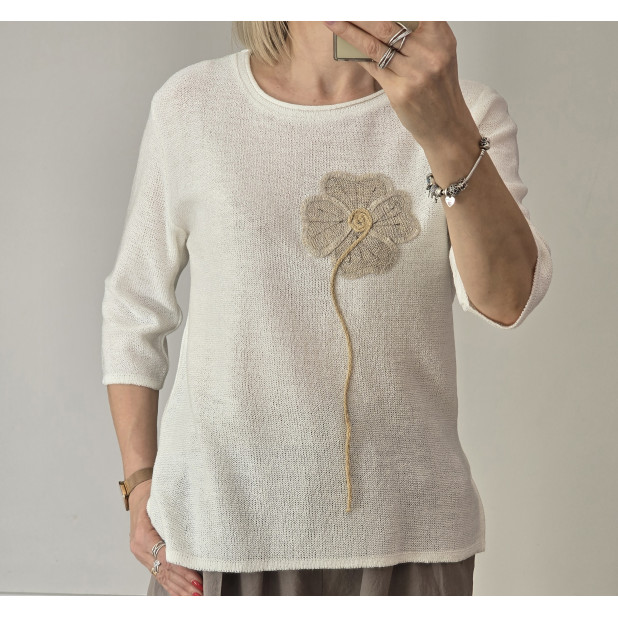 Kreminė palaidinė su linu...