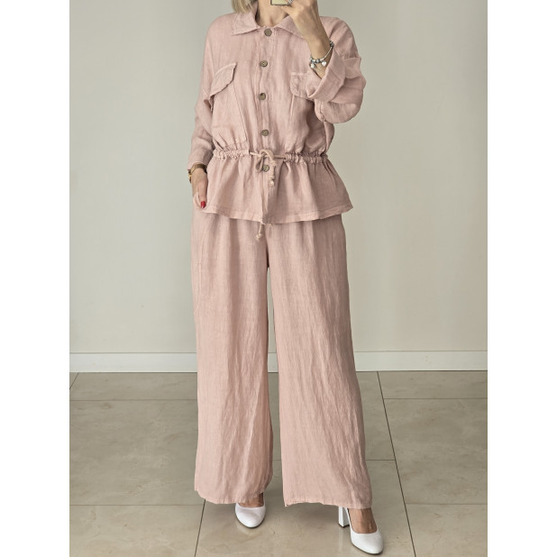 Rausvas lininis komplektas...