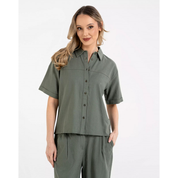 Žalsvi marškinėliai su linu...