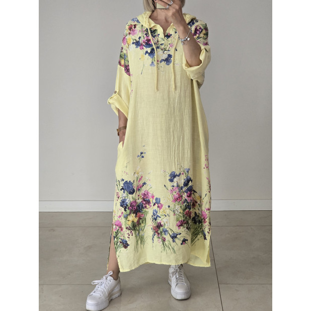 Gelsva lininė suknelė "Edena"