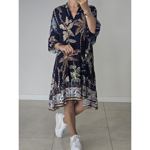 Tamsiai mėlyna suknelė "Flora"